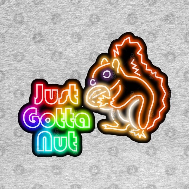 Rainbow Neon Squirrel Just Gotta Nut Bar Sign by gkillerb